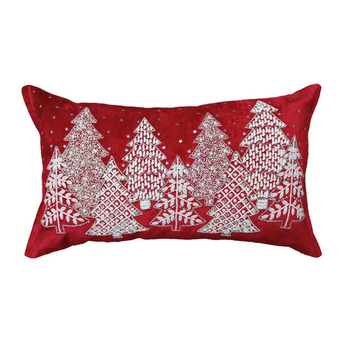 Coussin de Noël Blanc Mariclò avec broderie 35x60 cm