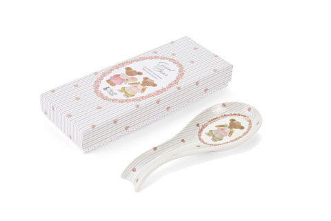 Cloth Clouds Porcelain spoon rest with teddy bear + "Sweet Bear" box 24 cm 2 variants (1 unit)