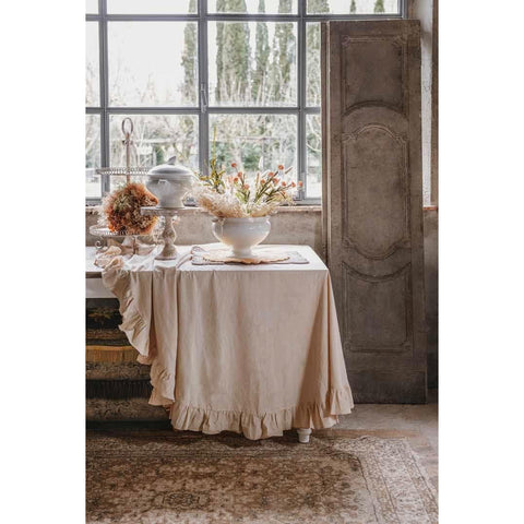 Blanc Mariclò Nappe en coton beige 180x240 cm