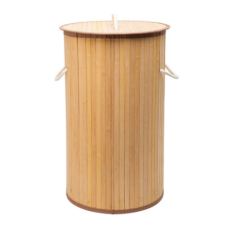 Estia Home Cestino Porta Biancheria pieghevole in Bamboo 57lt D35xH60 cm