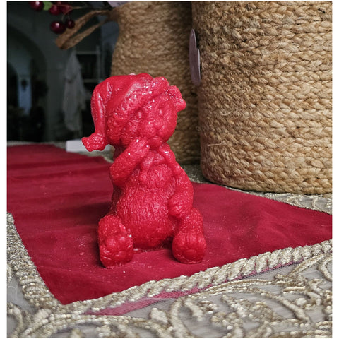 Bougie Ours en Peluche de Noël Cereria Parma 7xH10 cm 2 variantes (1 unité)