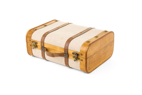 Nuvole di Stoffa Lot de 2 valises de rangement en bois 35x24x12 - 40x30x16 cm