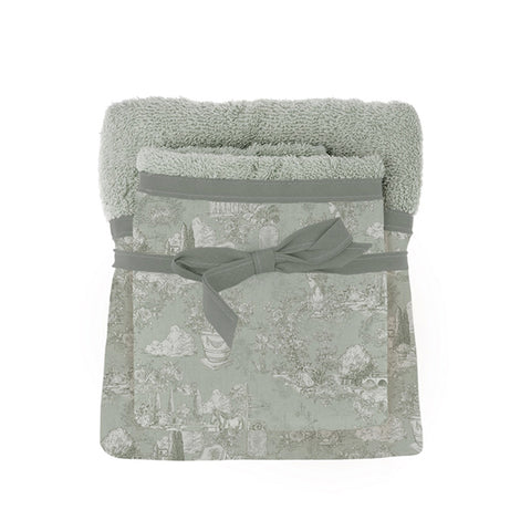 Blanc Mariclò Set 2 asciugamani in spugna 40x60/60x100 cm "Toile du Borgo" 3 varianti (2 unità)