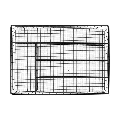 Estia Home Organizzatore posate per cassetto cucina in metallo nero 36x26.4xH4.3 cm