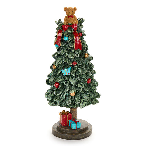 Cloth Clouds Resin Christmas tree "Bear Wonderland" 13.5x12.5xh30.50 cm