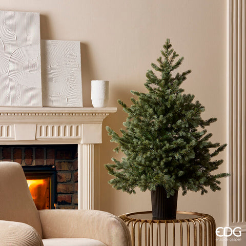 EDG Enzo de Gasperi Sapin de Noël en pin argenté avec vase H120xP99 cm