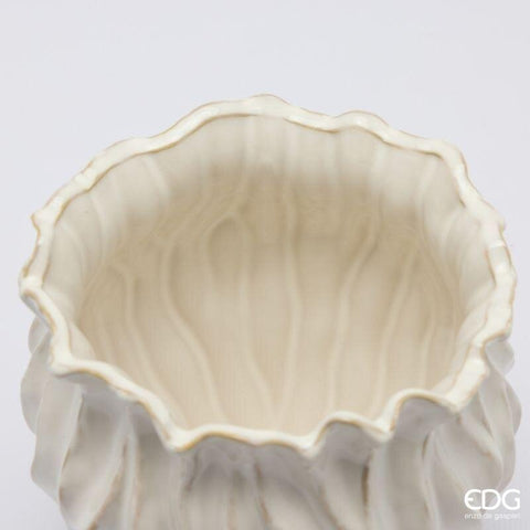 EDG Enzo de Gasperi Vaso anfora in ceramica bianco "Freaky" D16.5xH16 cm