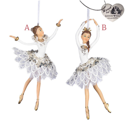 GOODWILL Ballerina in resina abito bianco H16.5 cm 2 varianti (1pz)