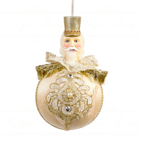 GOODWILL Ball with Nutcracker white/cream 17 cm 2 variants (1pc)