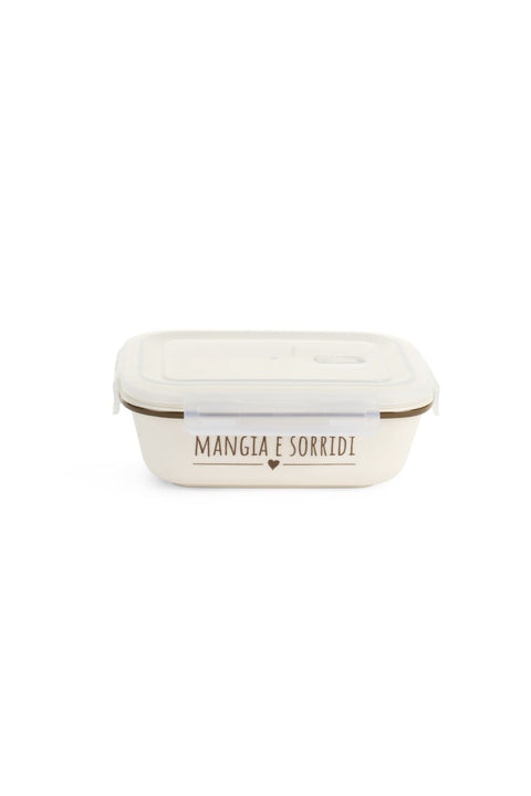 Nuvole di Stoffa Contenitore in ceramica con tappo "Mangia e Sorridi My Home" 16.6x12x5.1 cm