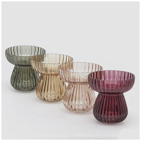 Vase rayé en verre EDG Enzo de Gasperi D15xH15,5 cm 4 variantes (1 unité)