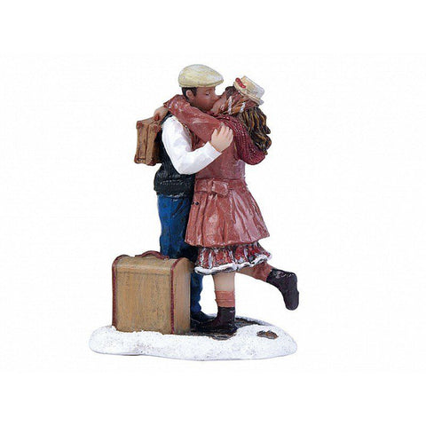 Luville Scène Baiser d'Adieu "Kissing goodbye" en résine 4,5x3,5xH6,5 cm