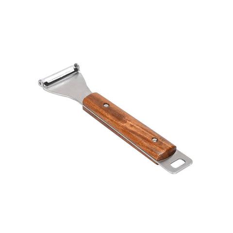 Estia Home Économe en acier inoxydable, manche en bois « Allure » 19x5.5 cm