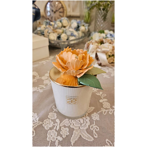 Chiaraela Candela grande Peonia "Giardino" D8.5xH14 cm 8 varianti(1 unità)