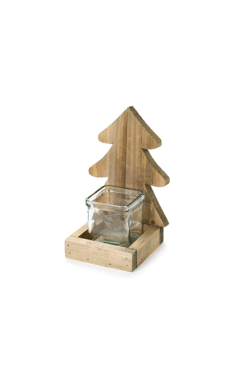 Lot de 2 bougeoirs pour sapin de Noël « Forêt enchantée » en tissu Nuages ​​H 21,5/31,5 cm