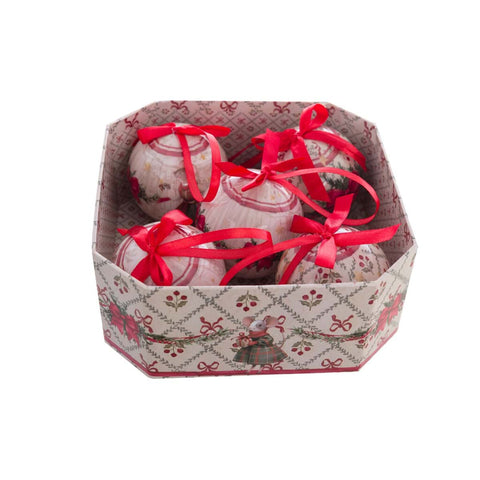 Blanc Mariclò Box Set of 5 Christmas Fairy Tree Baubles" D7.5 cm