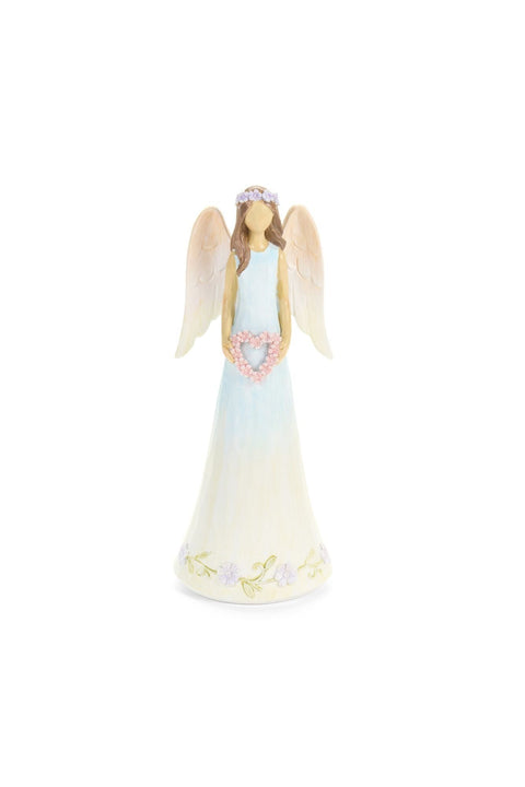 Figurine d'ange en résine « It Will Bloom » avec nuages ​​en tissu, H21,5 cm, 3 variantes (1 unité)