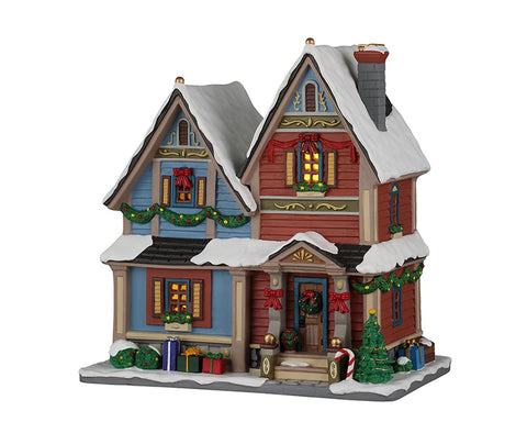 LEMAX Edificio luci led "Carol Residence" in porcellana H19.5x19x11.9 cm