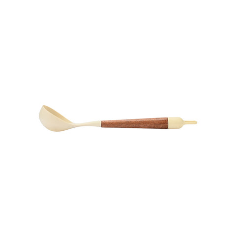 Estia Home Mestolo da cucina in silicone crema e legno "Allure" 34x7.5x7 cm