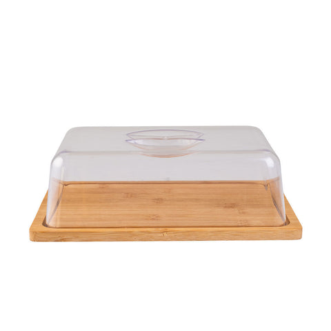 Estia Home Tagliere in bambù con coperchio in plastica 24x18xH7,5 cm