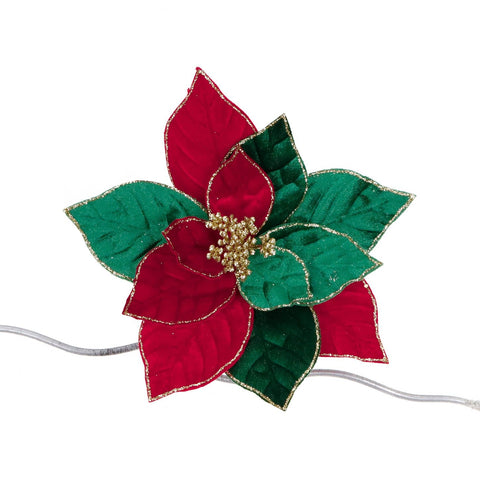 GOODWILL Stella di Natale glitterata in tessuto con clip per albero 29 cm