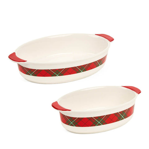 Nuvole di Stoffa Set of 2 porcelain Christmas baking dishes "Christmas Card"