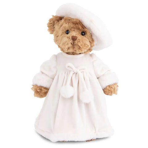 Bukowski Plush Bear "Queen Basia" with white velvet dress H35 cm