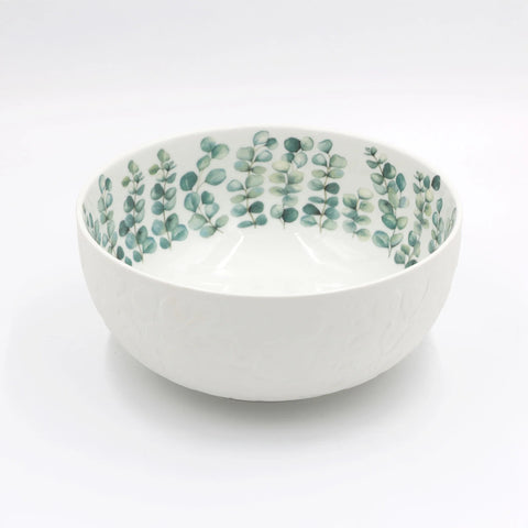 La Porcellana Bianca Insalatiera con decoro in rilievo "Sempreverde" D23xH10 cm