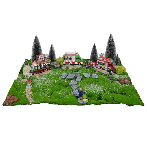 MON VILLAGE Tapis de mousse verte pour village de Noël 70x50 cm