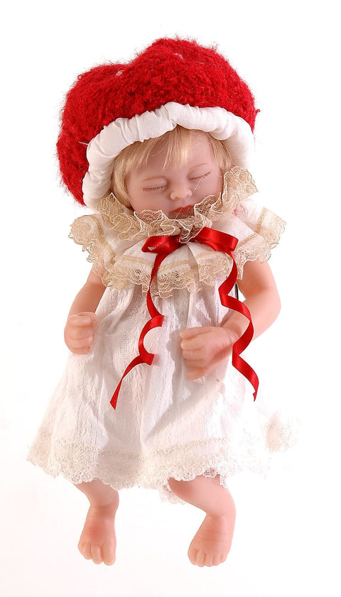 Poupée de Noël en porcelaine Vetur avec robe H25 cm