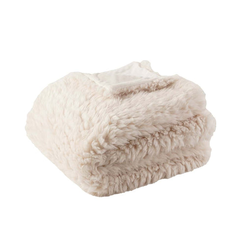 Plaid en fausse fourrure ivoire Blanc Mariclò 770 g/m² 140 x 170 cm