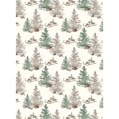 Blanc Mariclò Couverture de Noël avec arbres "Secret Refuge", Shabby Chic 170x140 cm