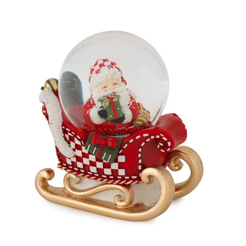 Henriette Globo Slitta Babbo Natale in resina "Prestige Carillon" 6.5x9.5xH11 cm
