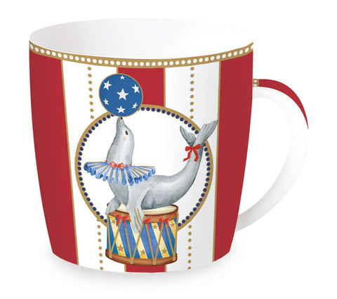 Easy Life Tazza di natale in porcellana + box "Circus" 350 ml 4 varianti(1 unità)