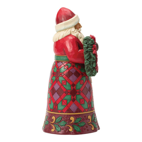 Enesco Statuina Babbo Natale con Ghirlanda, Jim Shore 18x14.5xH31 cm