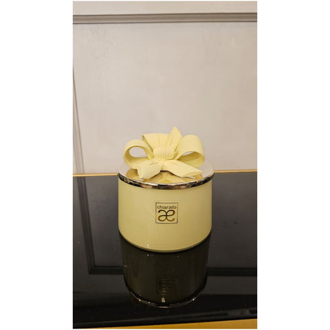 Chiaraela Scatola rotonda Eli grande fiocco D10xH11 cm 4 varianti(1 unità)