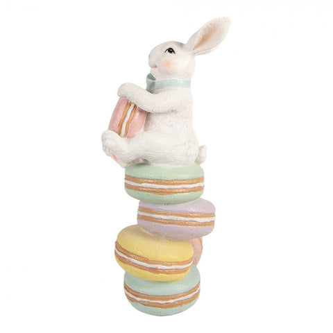Clayre & Eef Statuina Coniglio pasquale con macaron 16x17xH37 cm