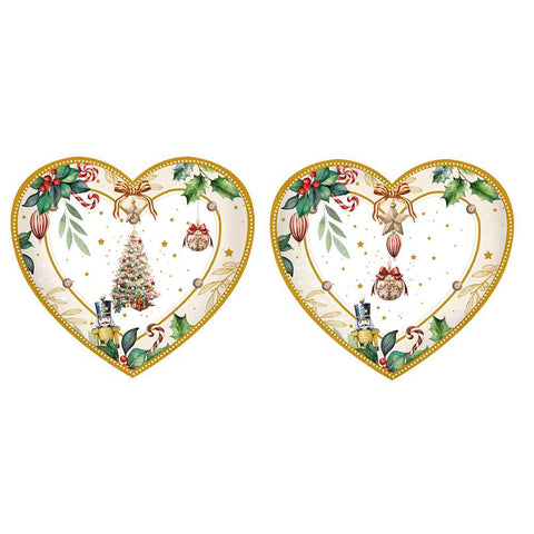 Fade Set 2 heart-shaped Christmas trays "Alya" 16x18 cm