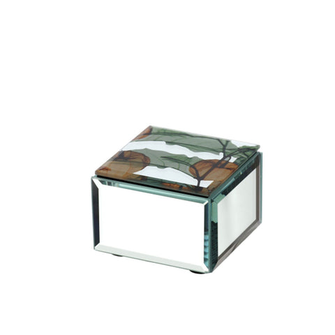 Hervit Cofanetto in legno/specchio ambra "Alkekengi" 7x7xH5 cm - Angelica Home Stabia