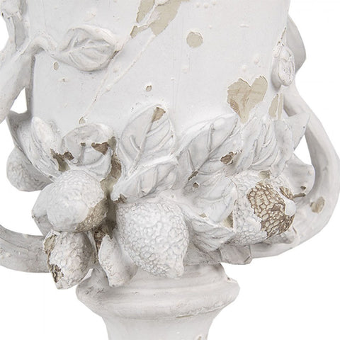 Clayre & Eef Fioriera bianco anticato Shabby Chic Ø19x28 cm