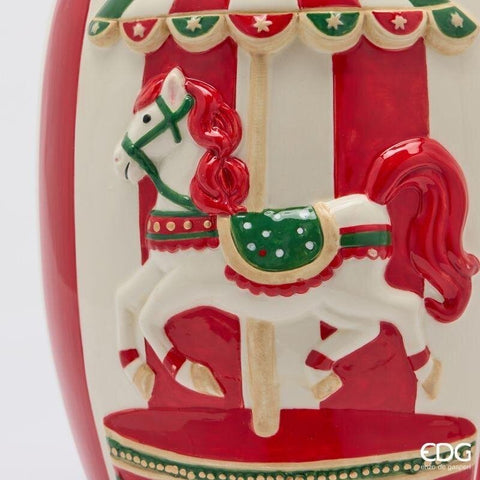 EDG Vaso di natale carosello ceramica D24xH33 cm