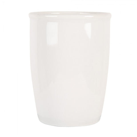 Clayre & Eef Porta Spazzolini da bagno in ceramica bianco Ø8x10 cm