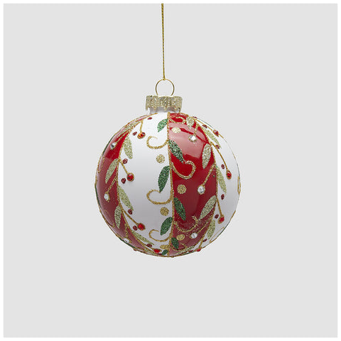 EDG Enzo De Gasperi Mistletoe Glass Sphere D8 cm 3 variants (1 unit)