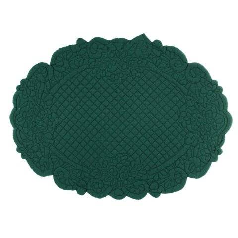 Blanc Mariclò Set of 2 oval green cotton placemats 35x50 cm