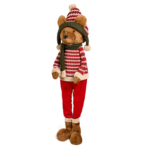 Nuvole di Stoffa Peluche di natale Orso "Bear Wonderland" 20x15xH54 cm 2 varianti (1pz)