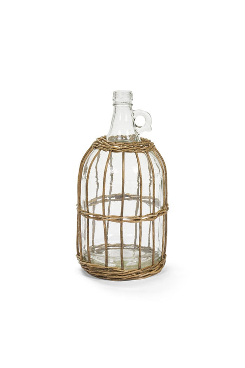 Nuvole di Stoffa Dama in vetro portafiori con vimini "PePen" 14.5x16xH31.5 cm