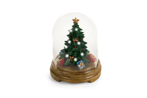 Nuvole di Stoffa Decoro teca con LED poliresina e vetro H31,7 cm
