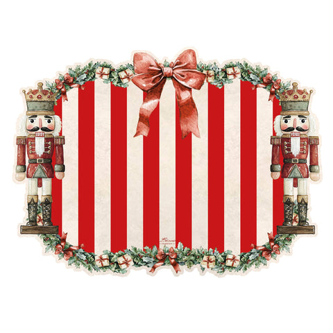 Blanc Mariclò Set 2 tovagliette americane di natale in vinile con schiaccianoci 46x34 cm