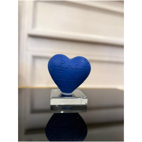 Chiaraela Cuore puzzle piccolo base in vetro 10x9.5 cm 5 varianti(1 unità)