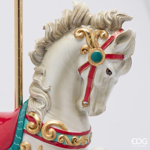EDG Cavallo a dondolo decoro natalizio in poliresina 30x19xH40 cm